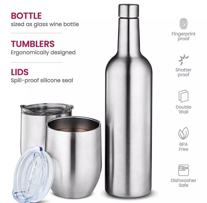 Insulated Wine Bottle & Tumbler Gift Set